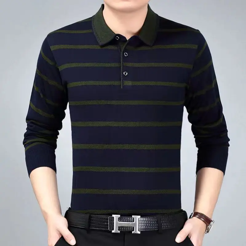 2023 Autumn Korean Fashion Sports Shirts Men Business Casual Long Sleeve Pullover Street Vintage Loose Casual Top Male Clothes