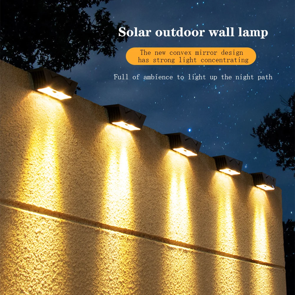 

Solar Lamps Outdoor LED Wall Washers Lighting Porch Fence Lights Waterproof 25 Lumens 3000K Color Temperature For Garden