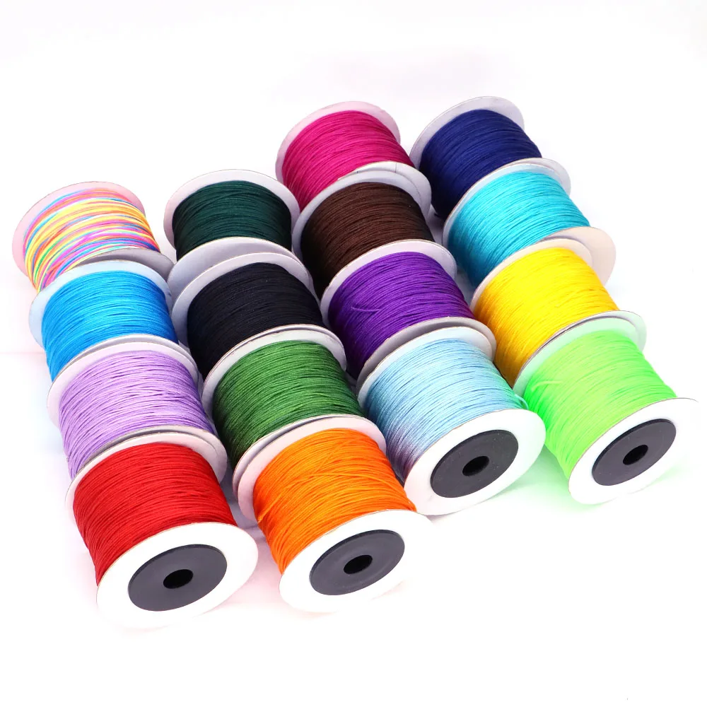 0.8mm Nylon Cords Beading Thread String For Diy Jewelry Making Woven Bracelet Necklace Handmade Crafts Accessories 100yards/Roll