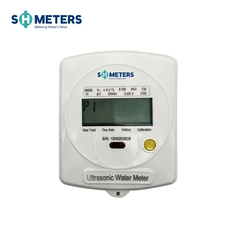 DN20MM Ultrasonic Water Flow Meter Wireless Brass M-bus amr / ami r250 smart water meter