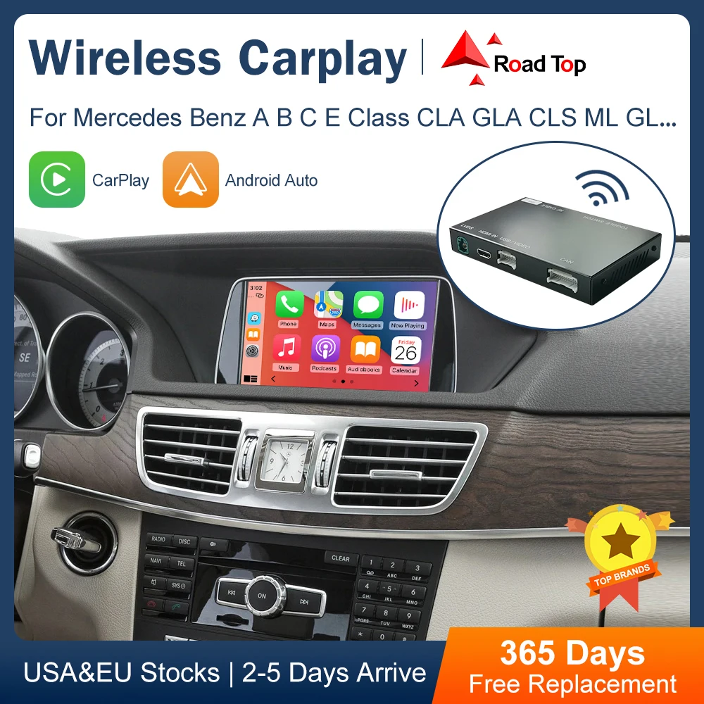 Wireless Apple Carplay Android Auto Interface For Mercedes Benz A B C E