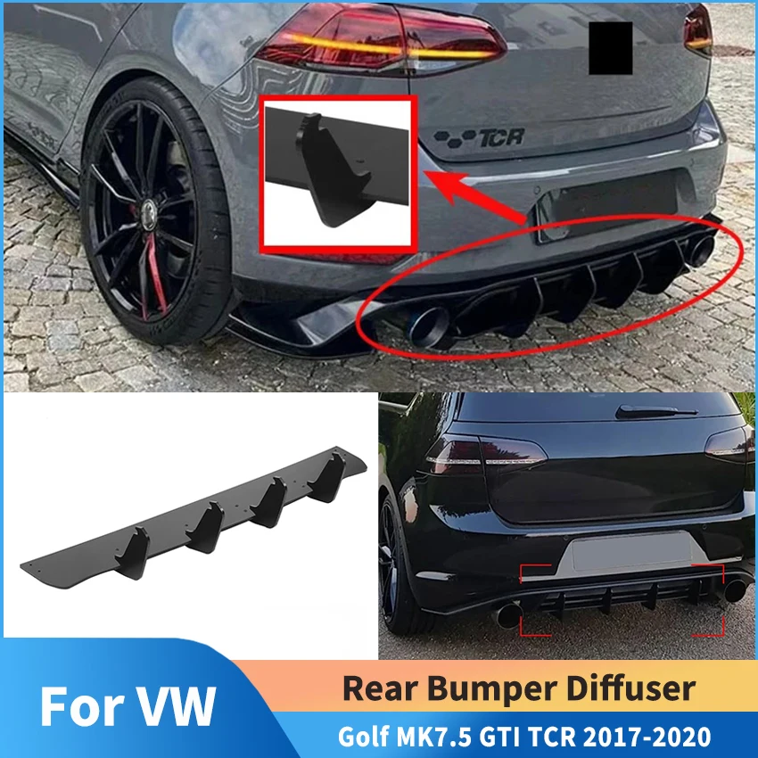 Car Rear Bumper Diffuser Lip for Volkswagen VW Golf MK7.5 GTI TCR 2017 ...