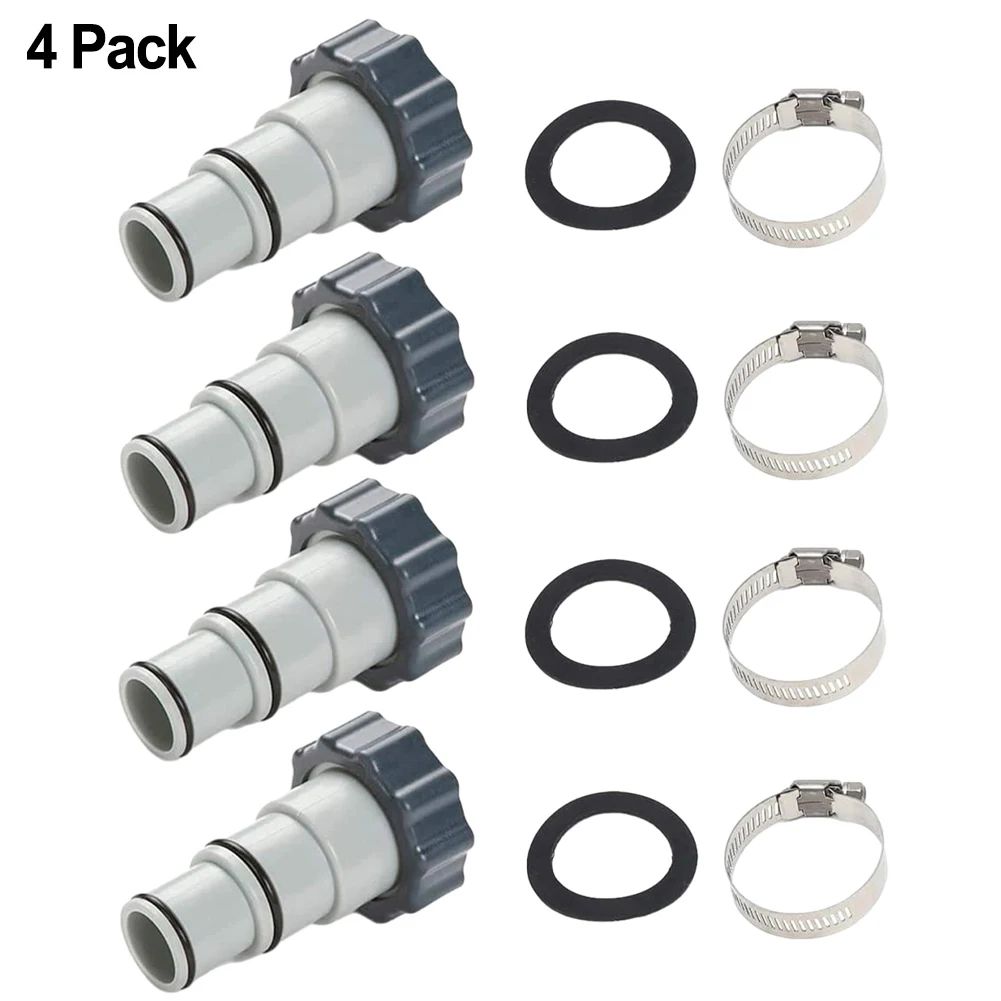 

2/4 SET Hose Adapter Threaded To Clamp Style Hose Adapter For Intex Pool With 1.5 And 1.25-Inch Hoses Swimming Pool Hose Adapter