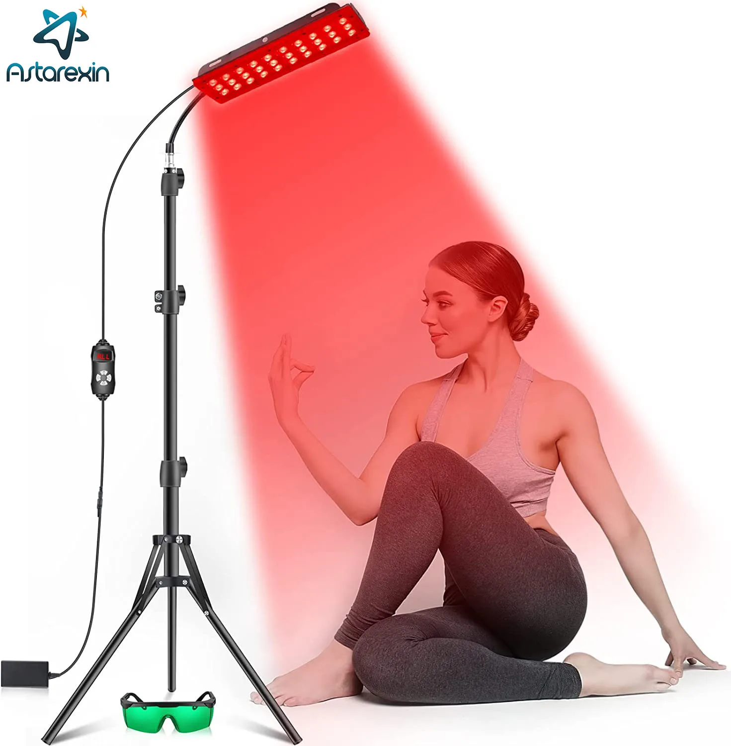 Lumière Rouge Thérapie Lampe Lumière Rouge 660nm 127LED - Thérapie Peau Muscles 24W Portable Lampe Luminothérapie Led Rouge