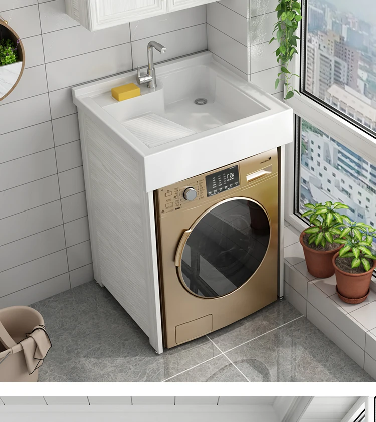 Hxl Space armadio di lavaggio in alluminio armadio da bagno combinato  lavatrice Partner lavanderia mobiletto del lavandino della piscina -  AliExpress