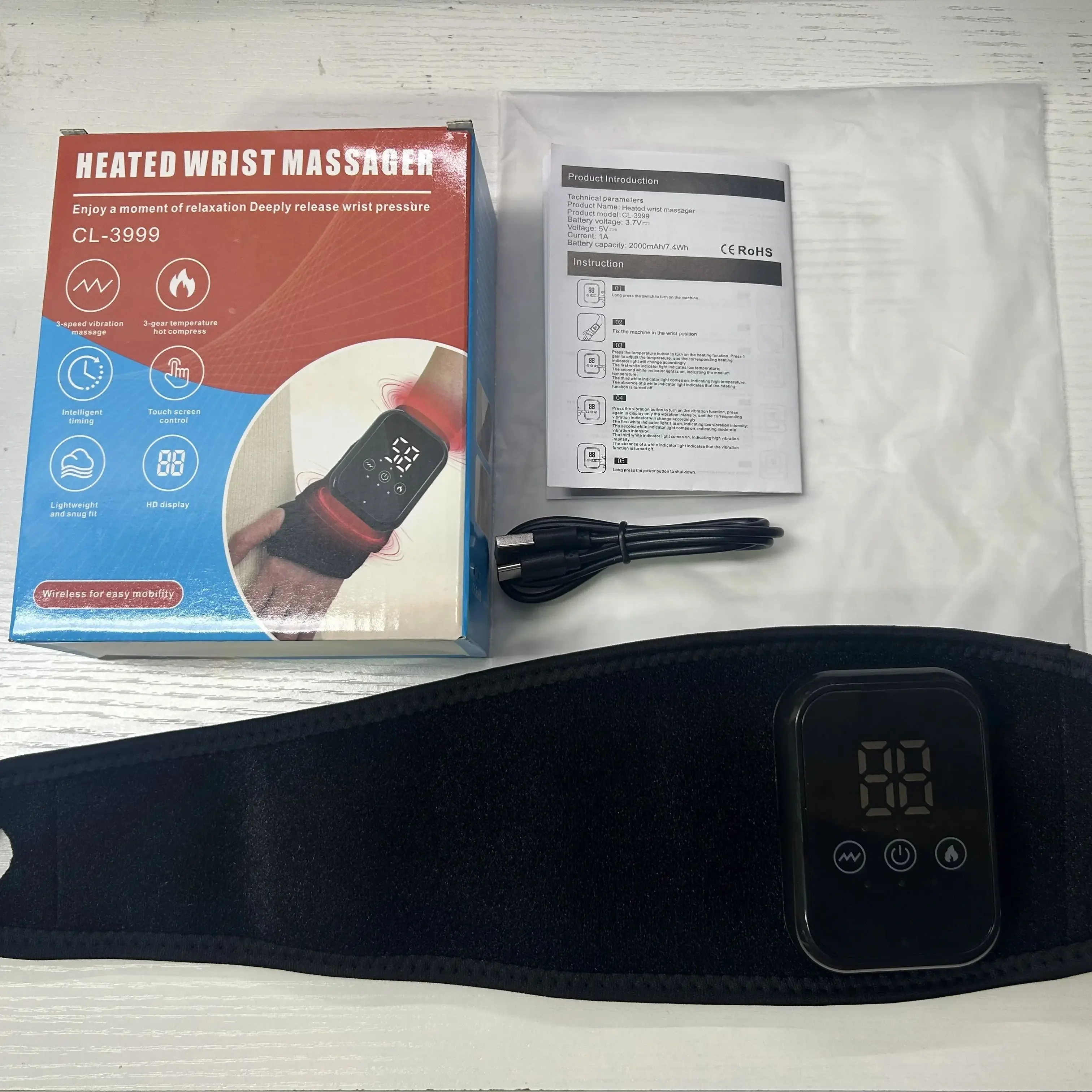 3-Level Heated Electric Wrist Massage 6