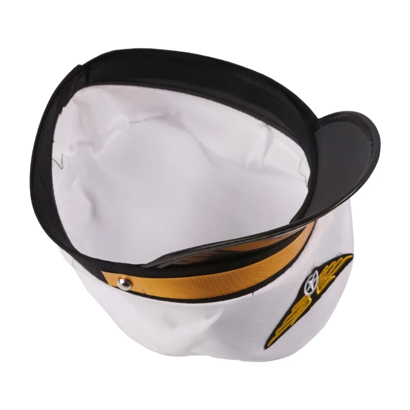 652F Creative Pilot Hat Captain Cap Adjustable Octagonal Hat For Masquerade Party