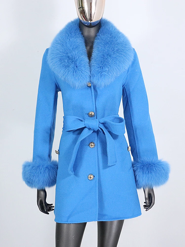 BLUENESSFAIR2022RealFurCoatWinterJacketWomenNaturalFoxFur