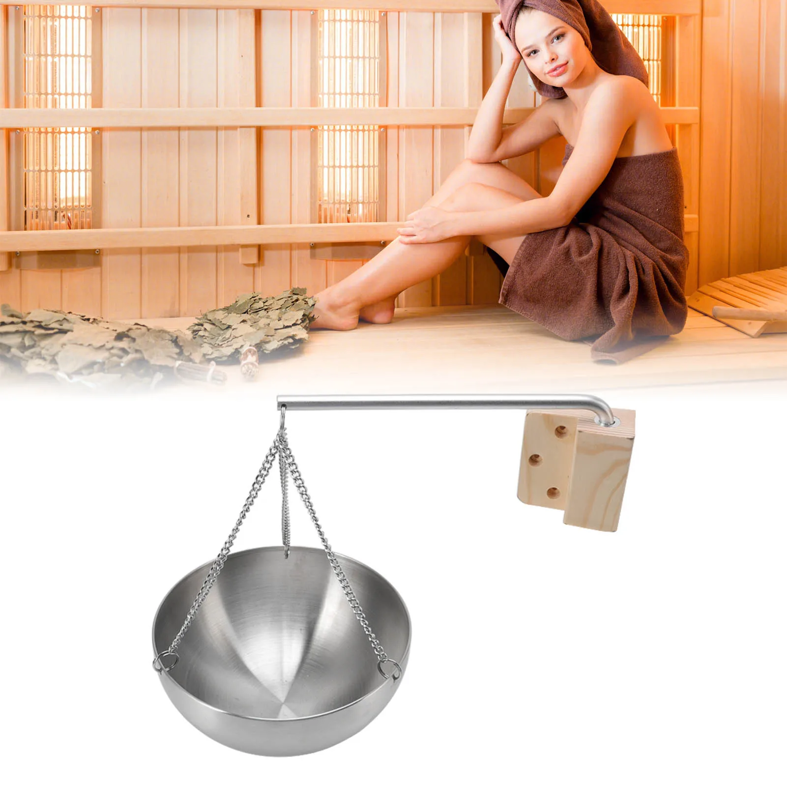 Stainless Steel Sauna Bowl  Bowl Cup Exquisite Essential Oil Bowl Sauna Room therapy Essential Oil Bowl for Steam Room 6