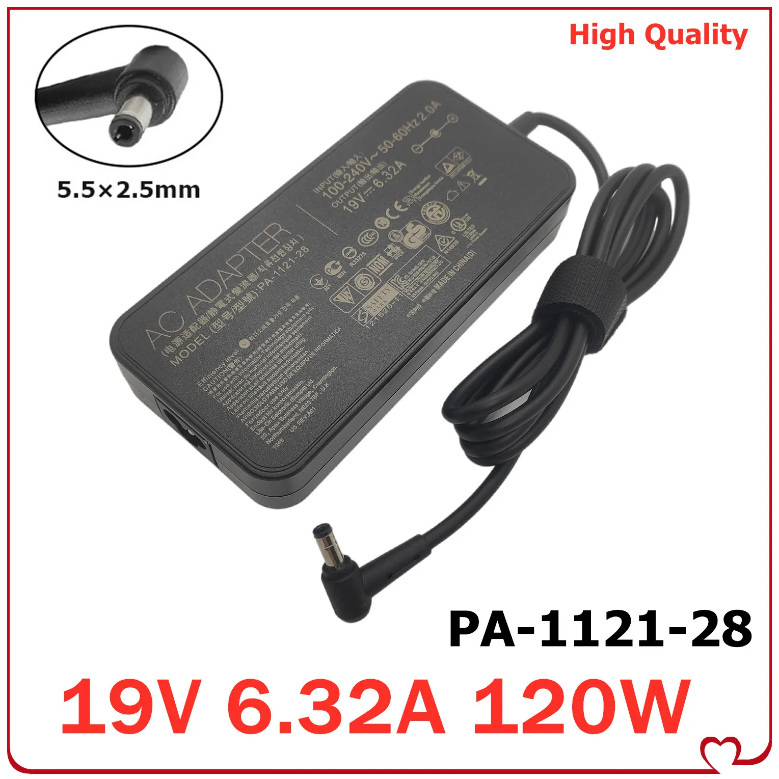 Original 19v 6.32a 5.5×2.5 mm 120w Laptop ac Carregador Adaptador de Alimentação para Pa112128 Adp-120rh b N750 N53s Fx50j N500 G50 Fz53v