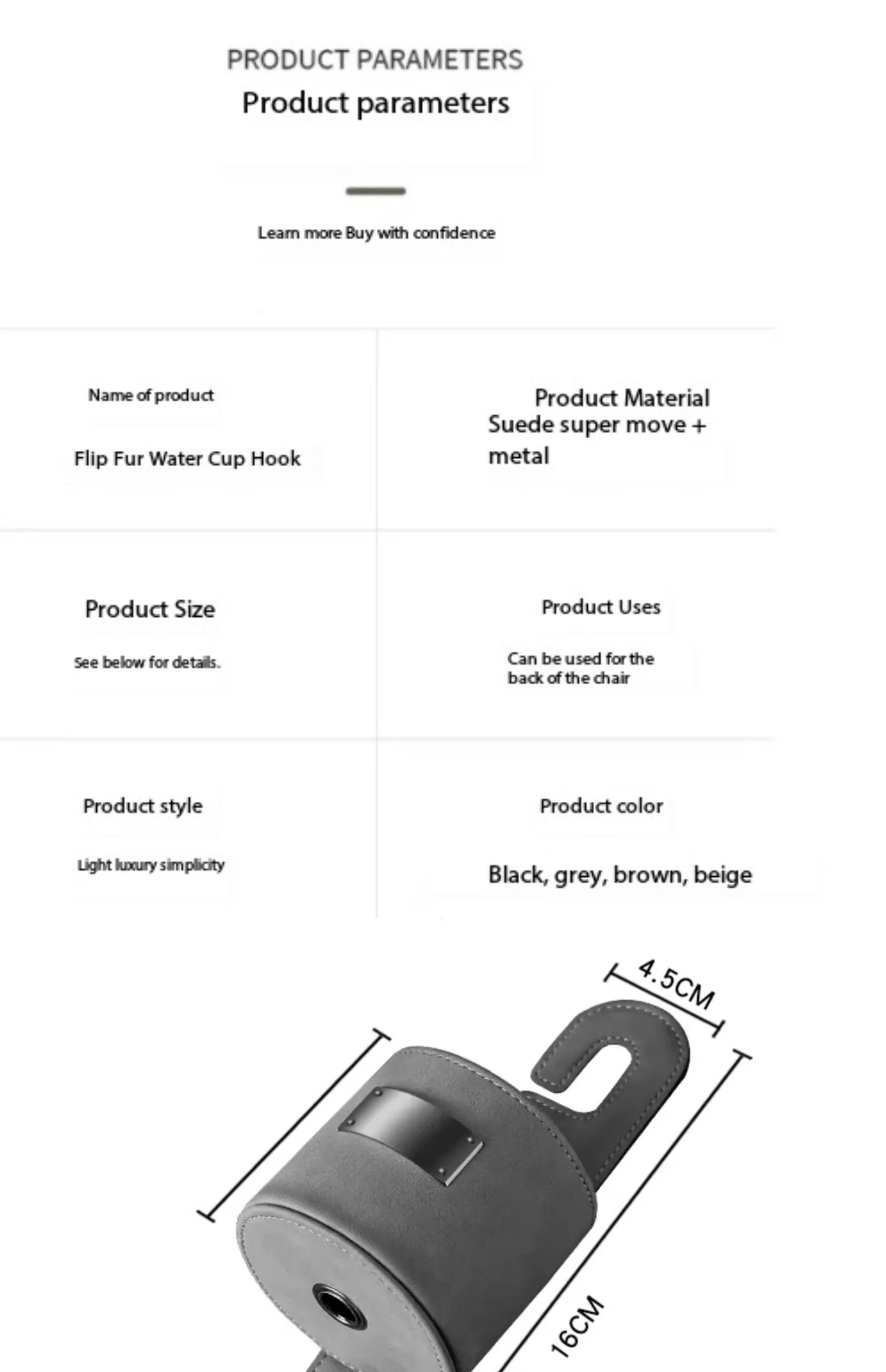 Car Hook Storage Box Seat Back Milk Bottle Beverage Cup Holder Suede Rear Storage Car Storage Box Hook 17