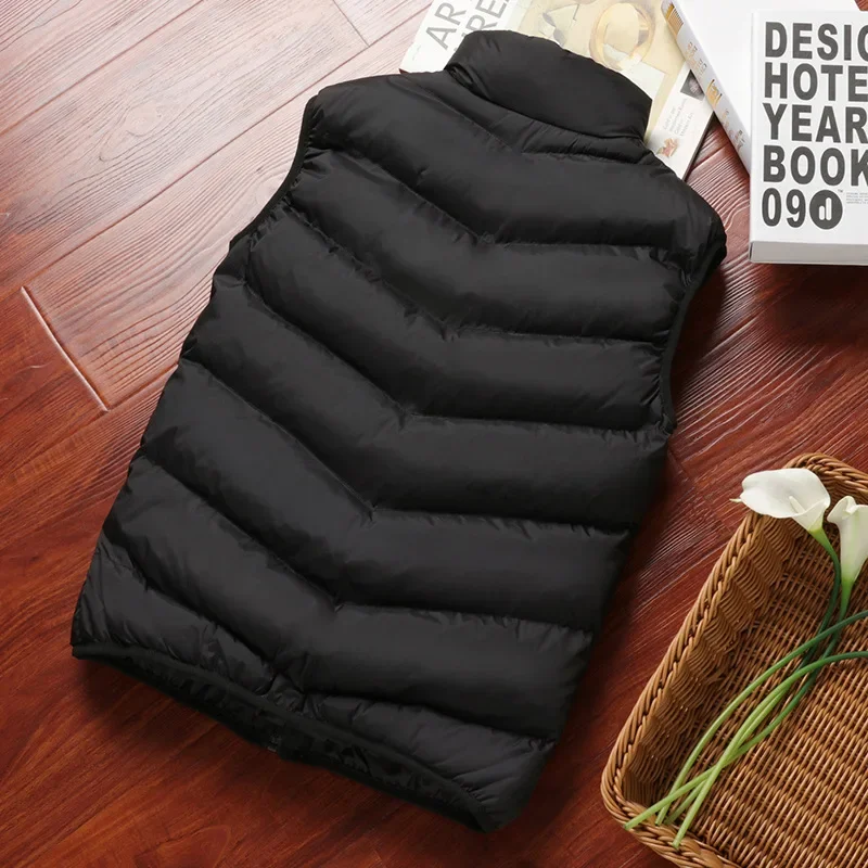 Vest Jacket Men 2023 New Puffer Sleeveless Coats Mens Solid Color Down Jacket Winter Warm Waistcoat Outwear Windbreaker Clothing