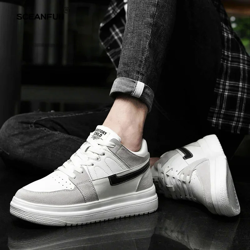 Genuine Leather height increasing elevator shoes men Woman increase shoes 6cm 8cm man sneakers sport casual shoes casual 6