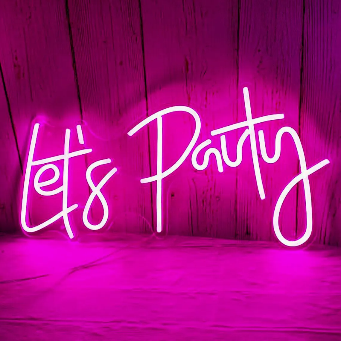 Let's Party Custom Neon Sign Light LED Flex Letter Board For Party Bar Pub Outdoor Indoor INS Wall Decoration Cool Gift