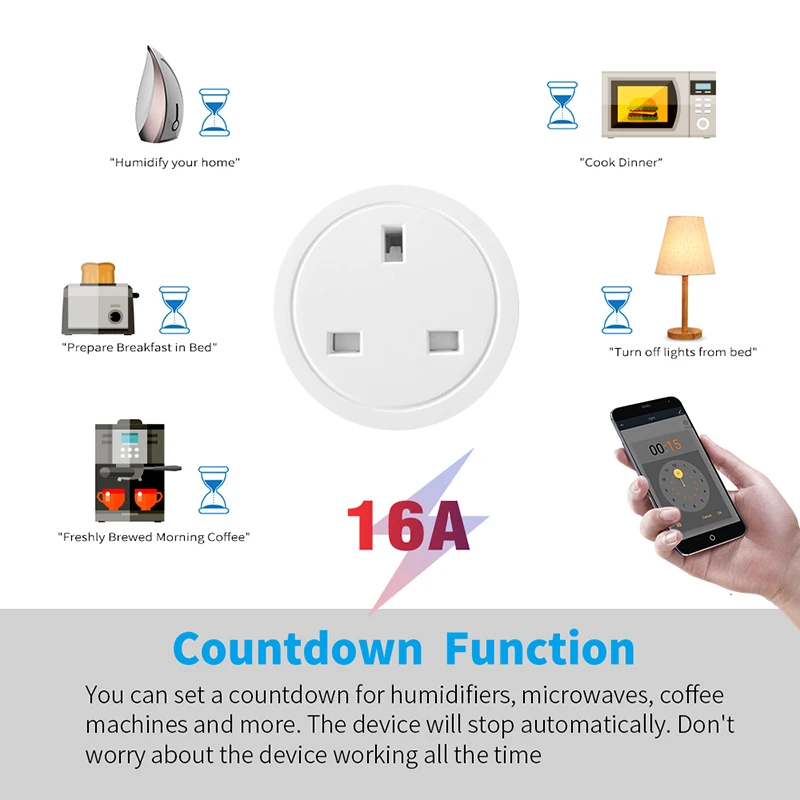CORUI 16A Tuya Ʈ ܼƮ WiFi UK ÷  Ȩ Alexa    ܼƮ,  ͸ Ÿ̸  