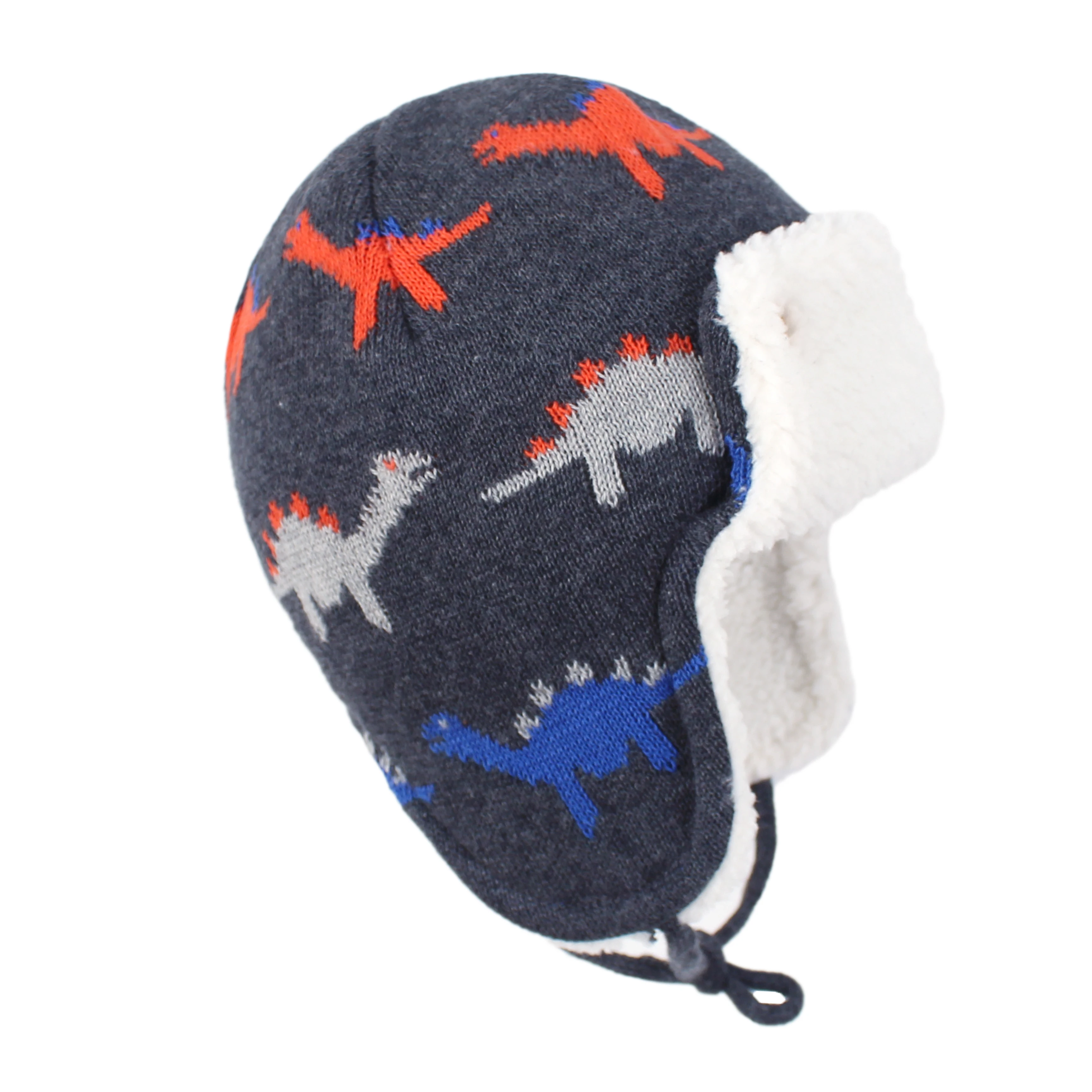 Connectyle Baby Boys Girls Winter Skull Hat Cute Cartoon Dinosaur Cotton Fleece Lined Windproof Earflap Warm Outdoor Daily Hat