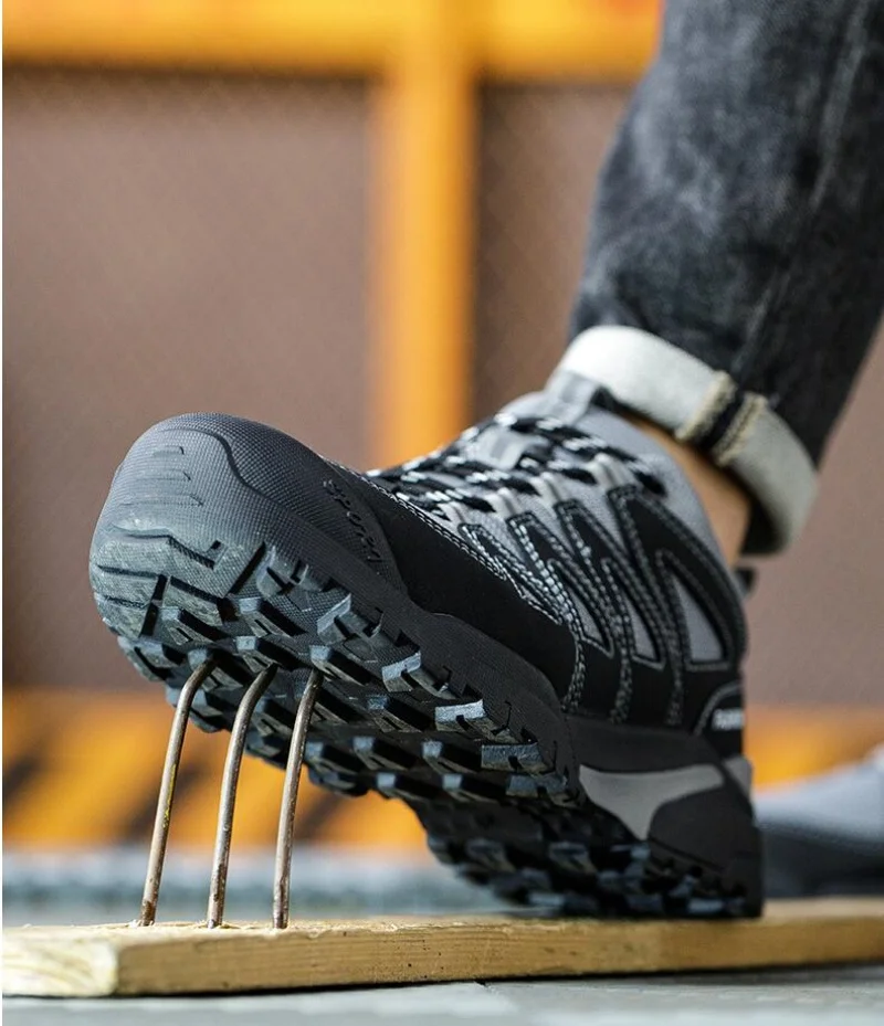 High-end Men's Steel Toe Safety Shoes Puncture-proof Work Boots_voghion.com
