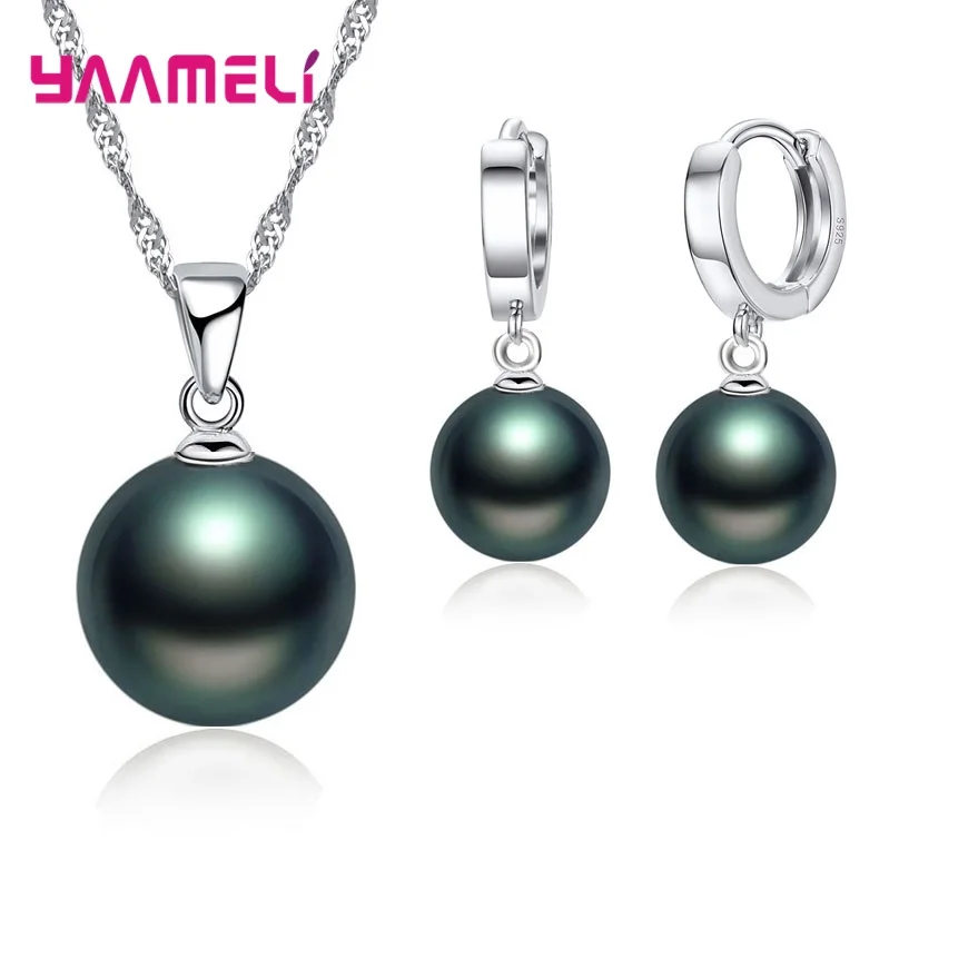 Jewelry Sets Jewelry Set 34 Designs 925 Sterling Silver for Woman Girl Pearl Rhinestone Zircon Pendant Necklace Earrings Chain