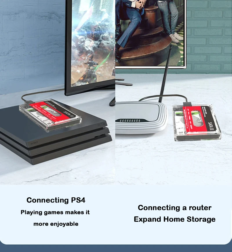 USB 3.0 External Hard Drive Enclosure with UASP Support - Portable 2.5 Inch SATA Hard Drive Case
