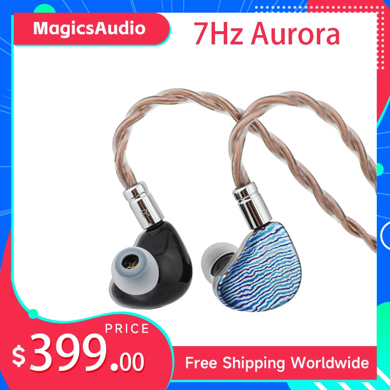 

7Hz Aurora 1 DD+1 Planar +2 BA Audiophile IEMs HiFi In-ear Monitor Earphone Wired Earbuds for Musicians