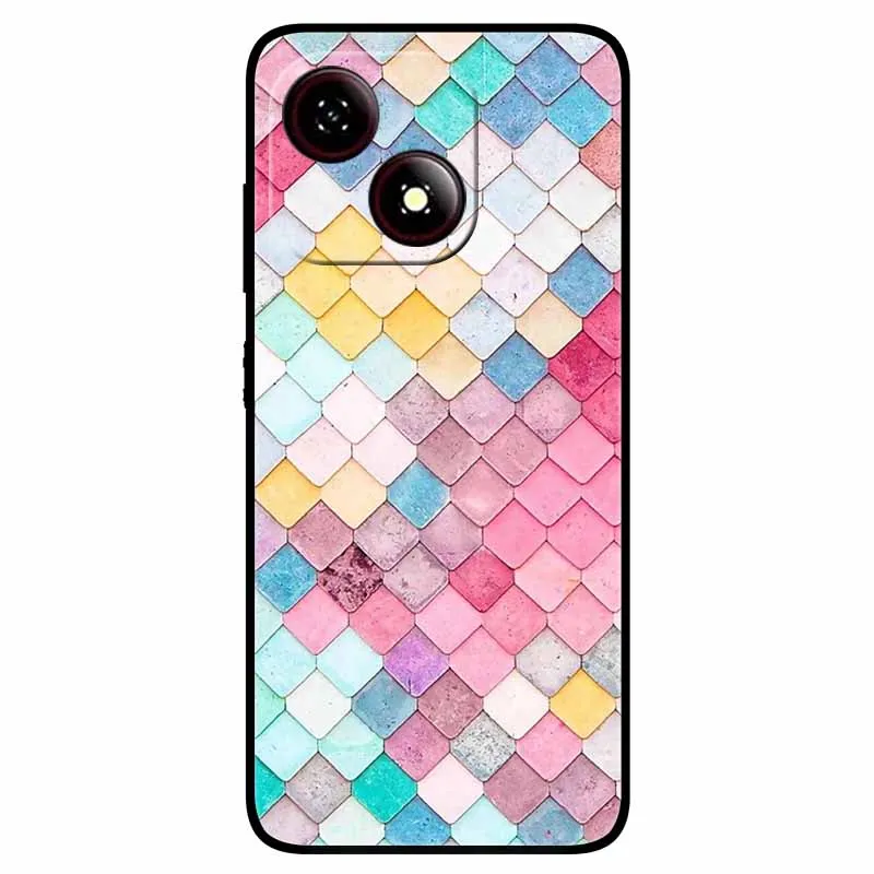 Black TPU Silicone Phone Case with Lovely Soft Painted Design