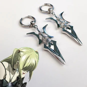 데스 노트 드롭 귀걸이 Misa Amane 롤플레이 크로스 댕글 펜던트, 고스 쥬얼리 액세서리, 5.5cm