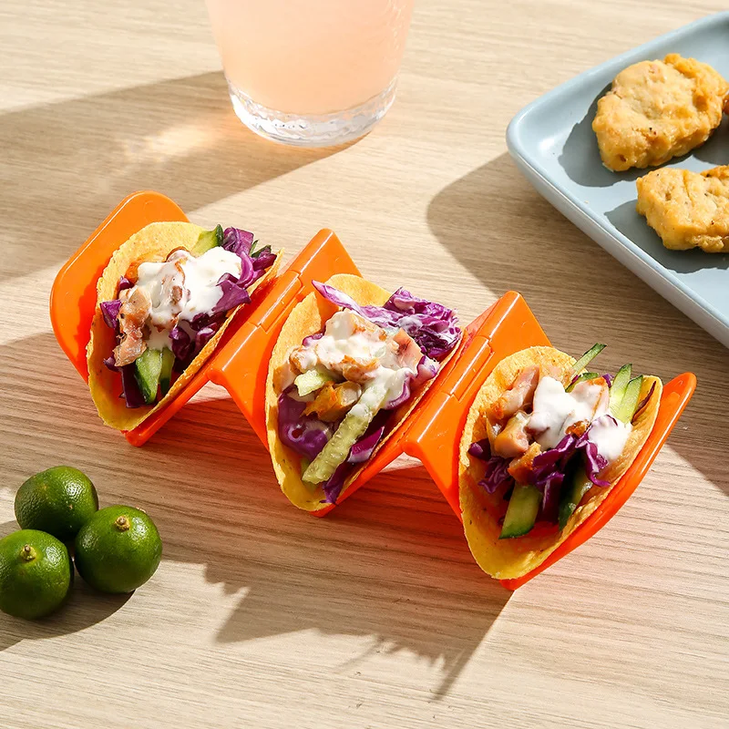 Folding Taco Holder Portability Taco Holder Stand Space Saving Rack Mexican Food Stand Holds Soft Shells Wave Shape Kitchen Tool