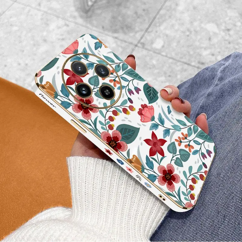 Aesthetic Flower Luxury Plating Phone Case - Soft Back Cover