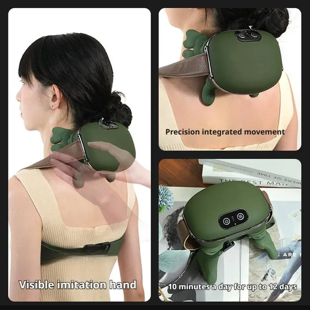 Neck Shoulder Massager Deep Tissue Shiatsu Back Cervical Massage Machine Bionic Electric Heated Fatigue Relief Relax Muscles