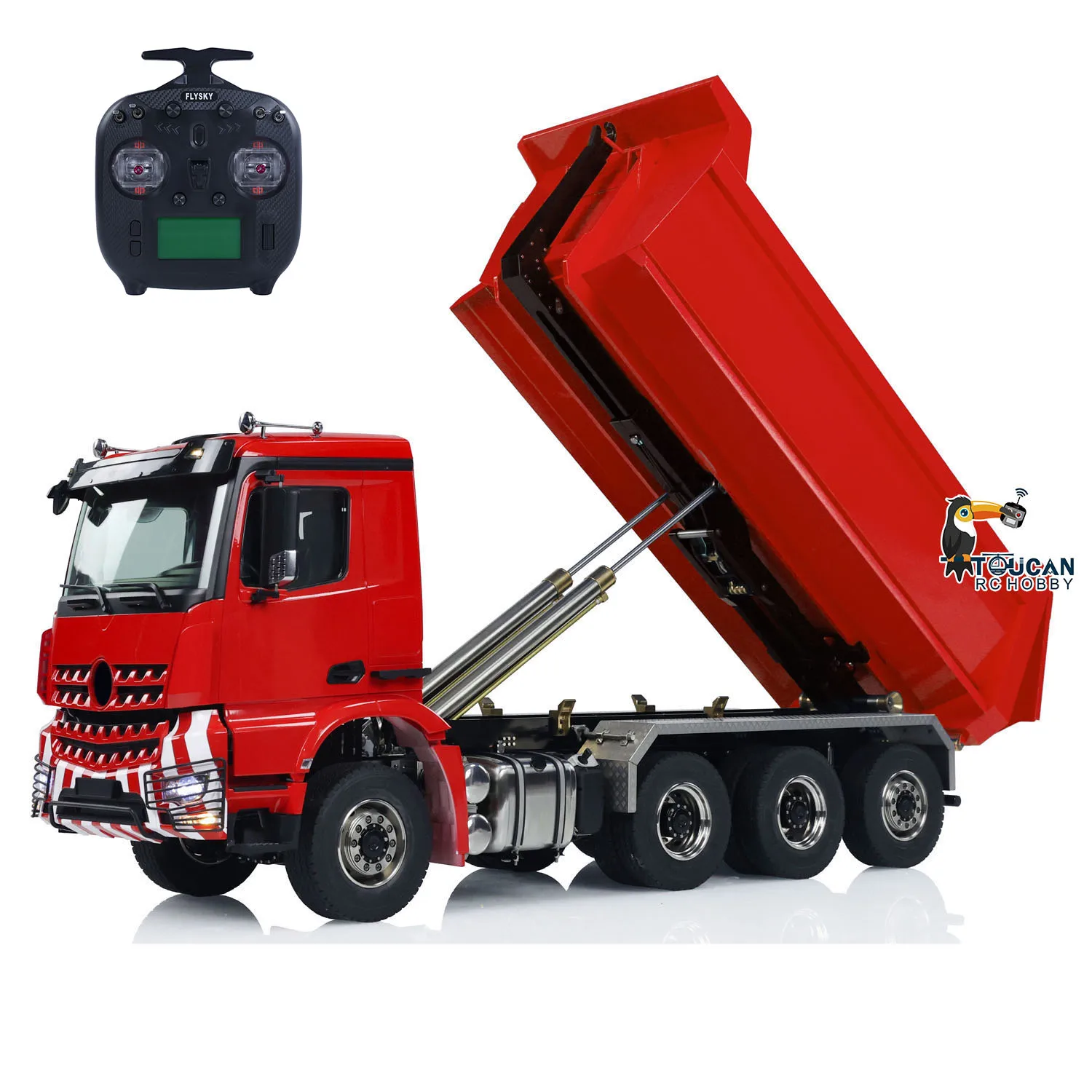 Toy 8x8 Hydraulic RC Full Dump Truck 1/14 Radio Control Dumper Tipper Car 3-speed Sound Light Assembled Vehicle for Boy TH23683 2