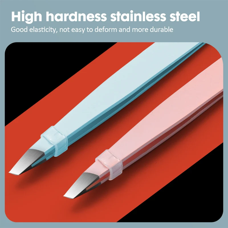 KK Eyebrow Tweezer Colorful Hair Beauty Fine Hairs Puller Stainless Steel Makeup Tools Slanted Eye Brow Clips Removal Tools Care 6