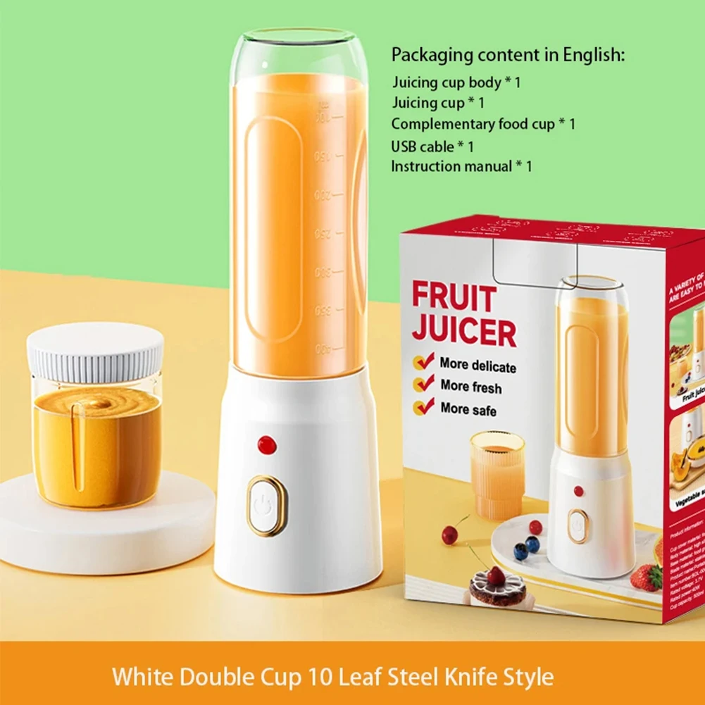 Portable Blender 40W Rechargeable Mini Juicer Personal Drink Mixer Powerful 10 Sharp Blades Smoothie Blender Food Handheld Mixer 6