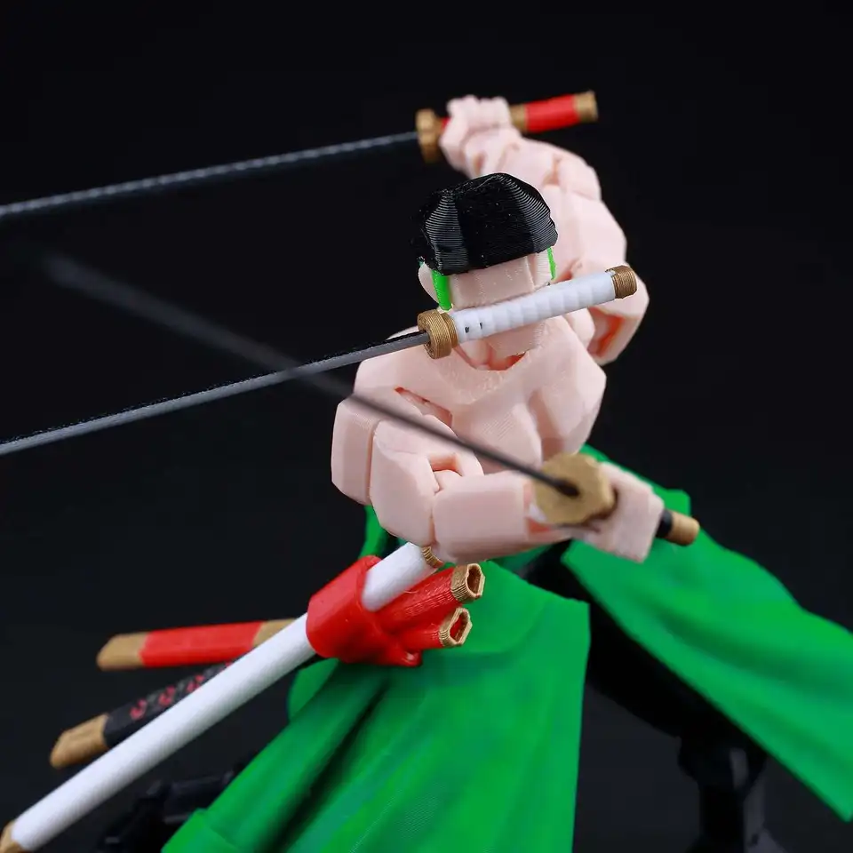 9L 3D Printed Roronoa Zoro One Piece Lucky Dummy 13 Movable