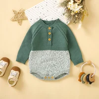 Baby Boys Girls Bodysuits Long Sleeve Knitted Newborn Netural Spring Autumn Winter Onesie Jumpsuits 0-18m Toddler Infant Clothes 1