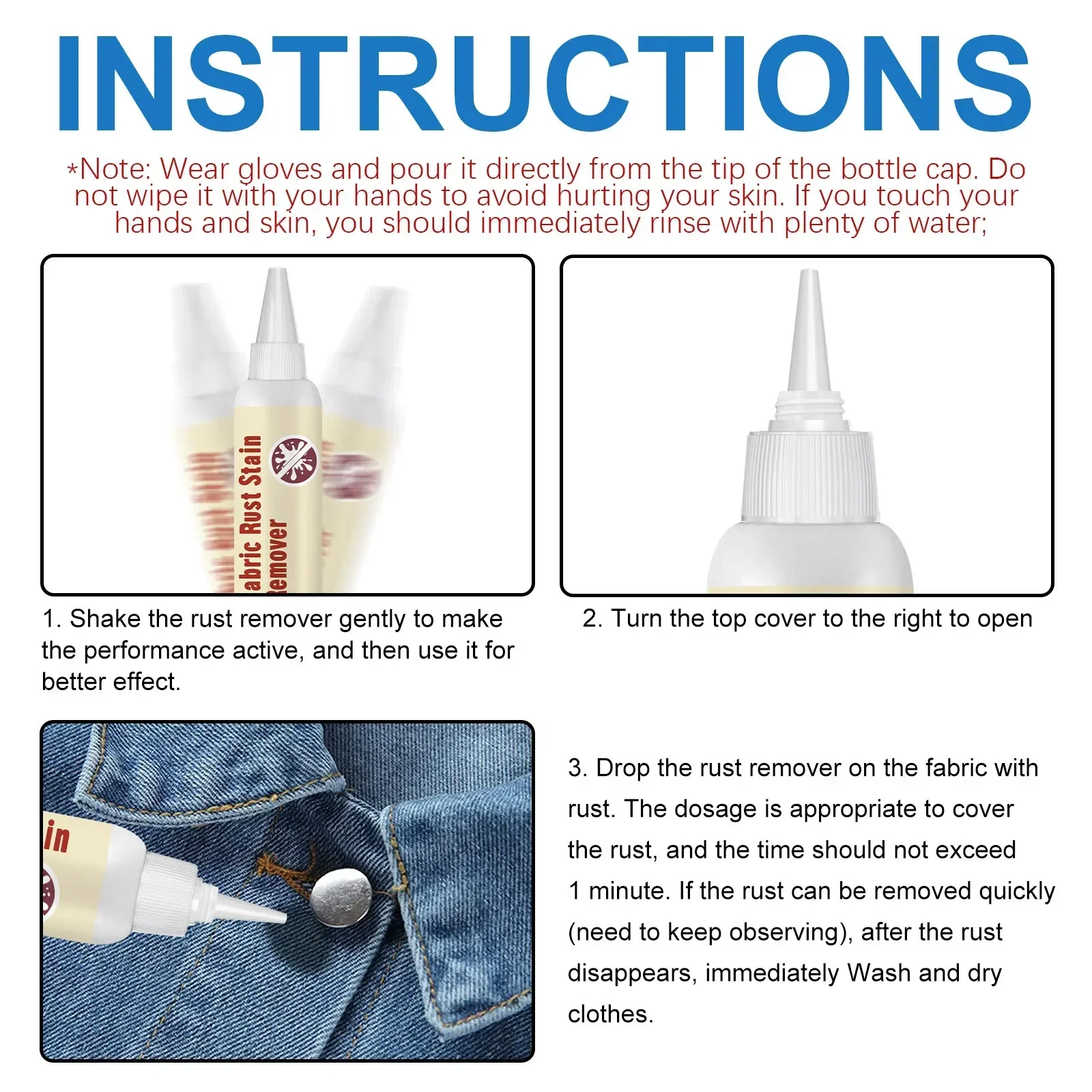 Fabric Rust Remover Clothing Detergent Stubborn Stains Removal Cleansing Agent Household Laundry Tools stain remover spray