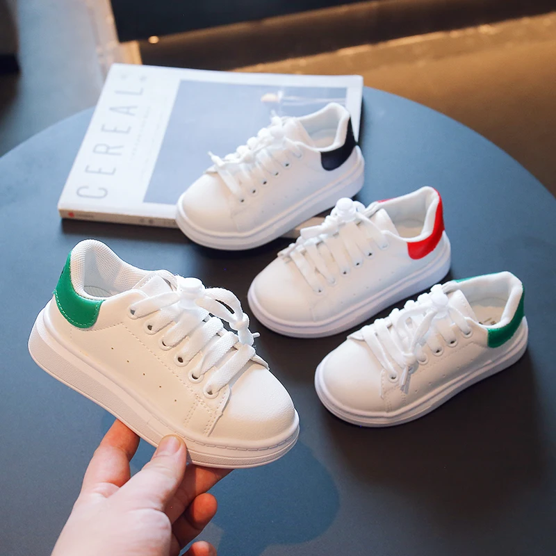 

Children's Sports Shoes 2023 Spring and Autumn New Boys' Leather Board Shoes Girls' Small White Shoes Middle and Big Children's