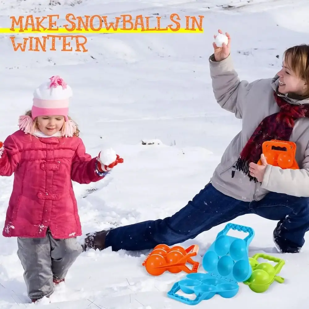 Plastics Snowball Maker Clip Wear-resistant Double ball Snow Ball Mold Tool Durable Portable Winter Fight Clip Toy