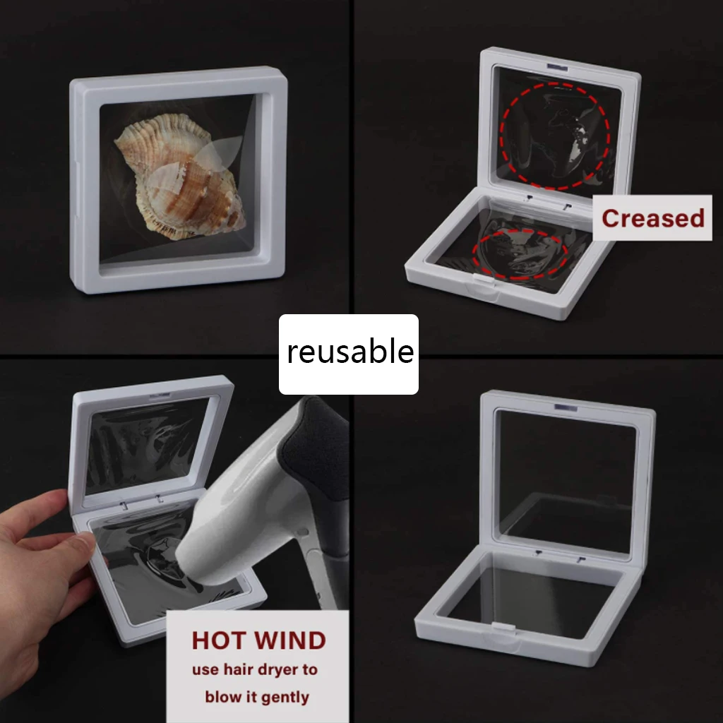 30Pcs 3D 플로팅 코인 디스플레이 프레임 스탠드 Jewerly 링 귀걸이 메달리온 챌린지 코인 메달 홀더에 대한 재사용 가능한 스토리지 박스