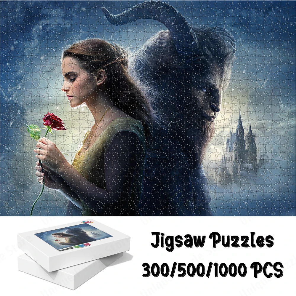 Beauty and The Beast Jigsaw Puzzles Classic Disney Movie Games and Puzzles Disney Castle and The Rose Toys Hobbies Large Jigsaws