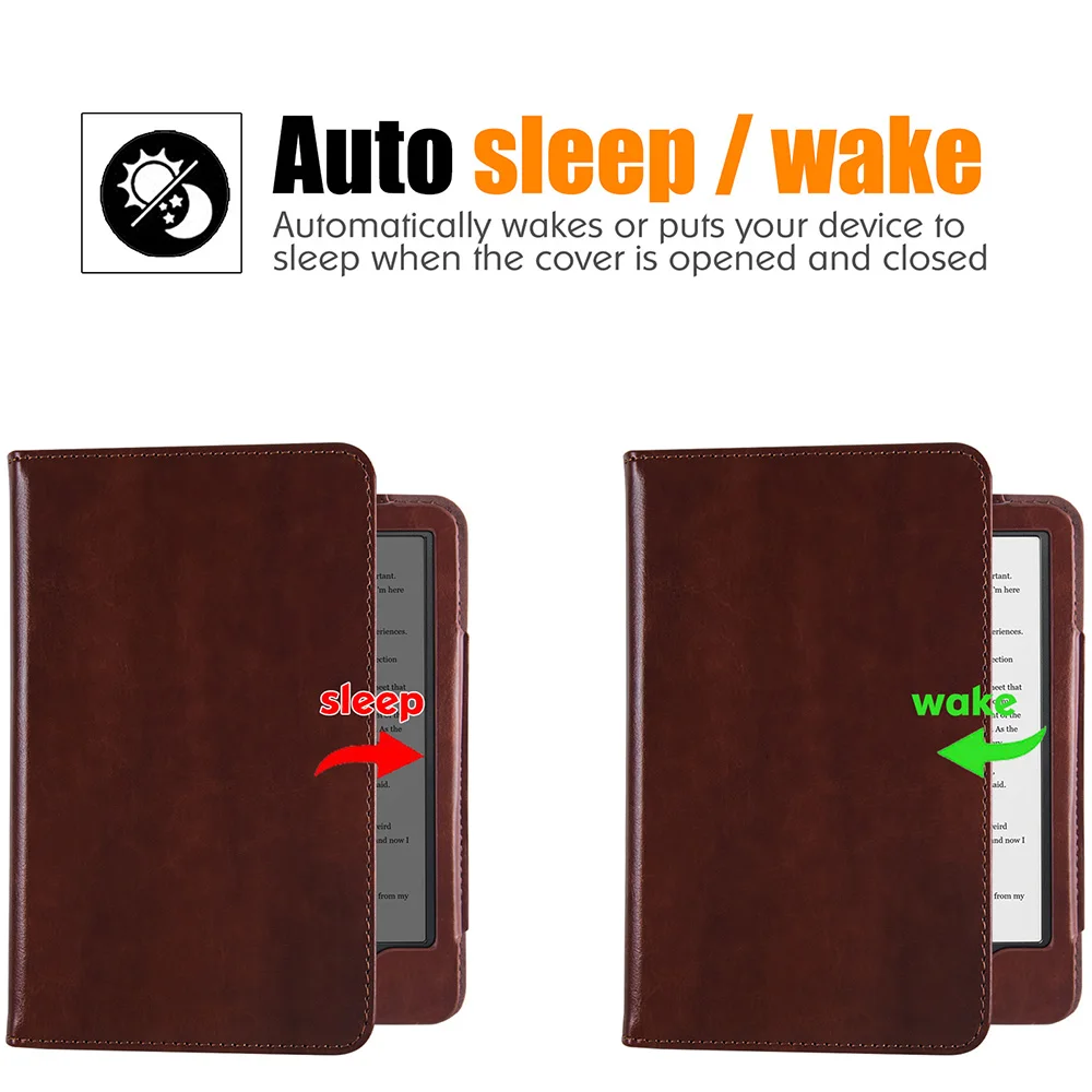 Suporte para Kobo Clara 2e Liberação de 2023 Modelo N506-capa de Couro Premium do Plutônio com Alça de Mão Dupla Sono Automático e Despertar - Imagem 4