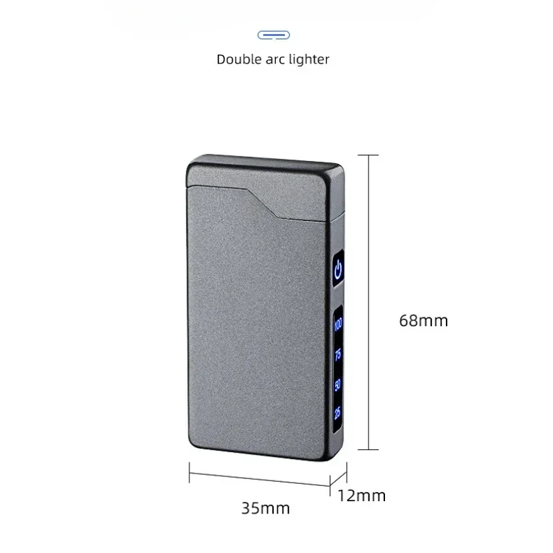Dual Arc Windproof USB Cigarette Lighter with Plasma Pulse Type-C Rechargeable Lighter Men Gift Cigarette Accessories XH216 6