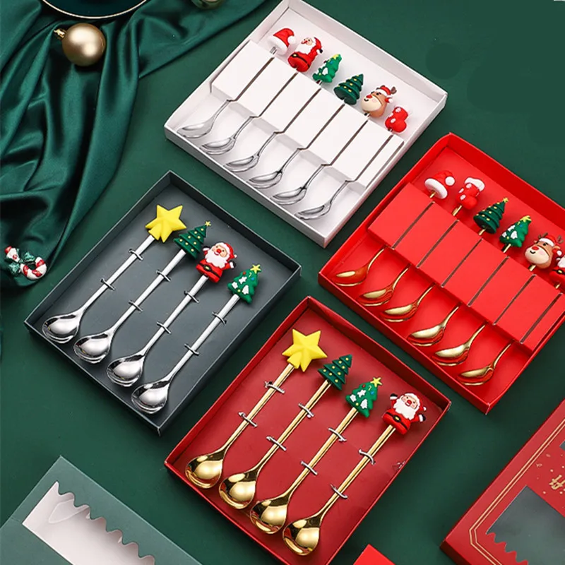 

3pcs New Year 2024 Santa Claus Christmas Spoon Fork Christmas Decoration for Home Xmas Tree Gift Natal Noel 2023 Tableware Decor