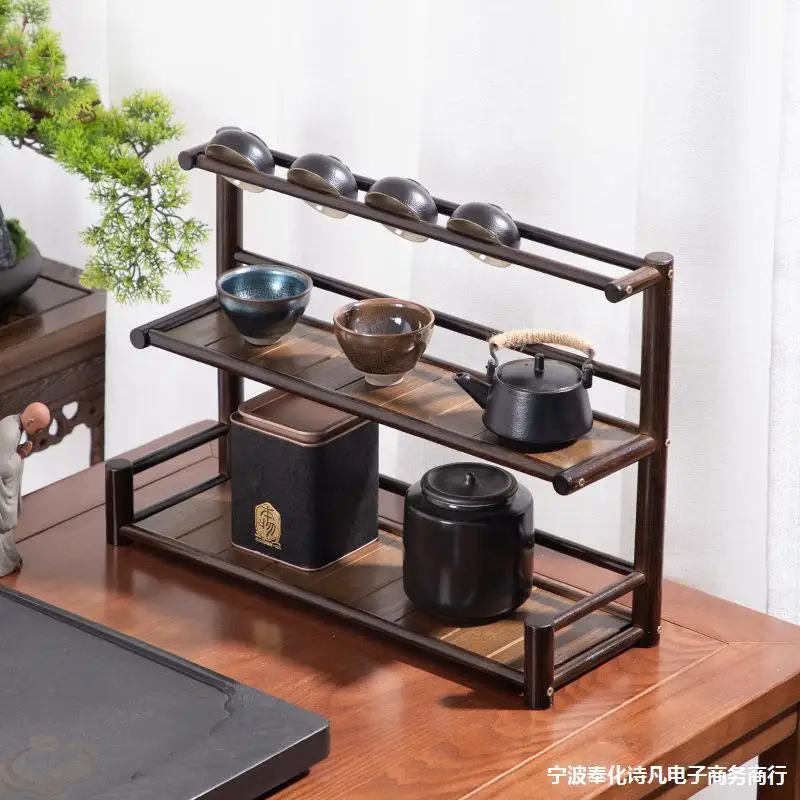 desktop-bogu-frame-solid-wood-table-tea-set-purple-clay-pot-frame-display-room-storage-bamboo-trays-decorative-coffee-holder