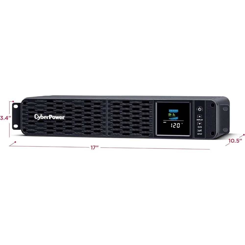 CP1500PFCRM2U PFC Sinewave UPS System, 1500VA/1000W, 8 Outlets, AVR, Short Depth 2U Rackmount 6