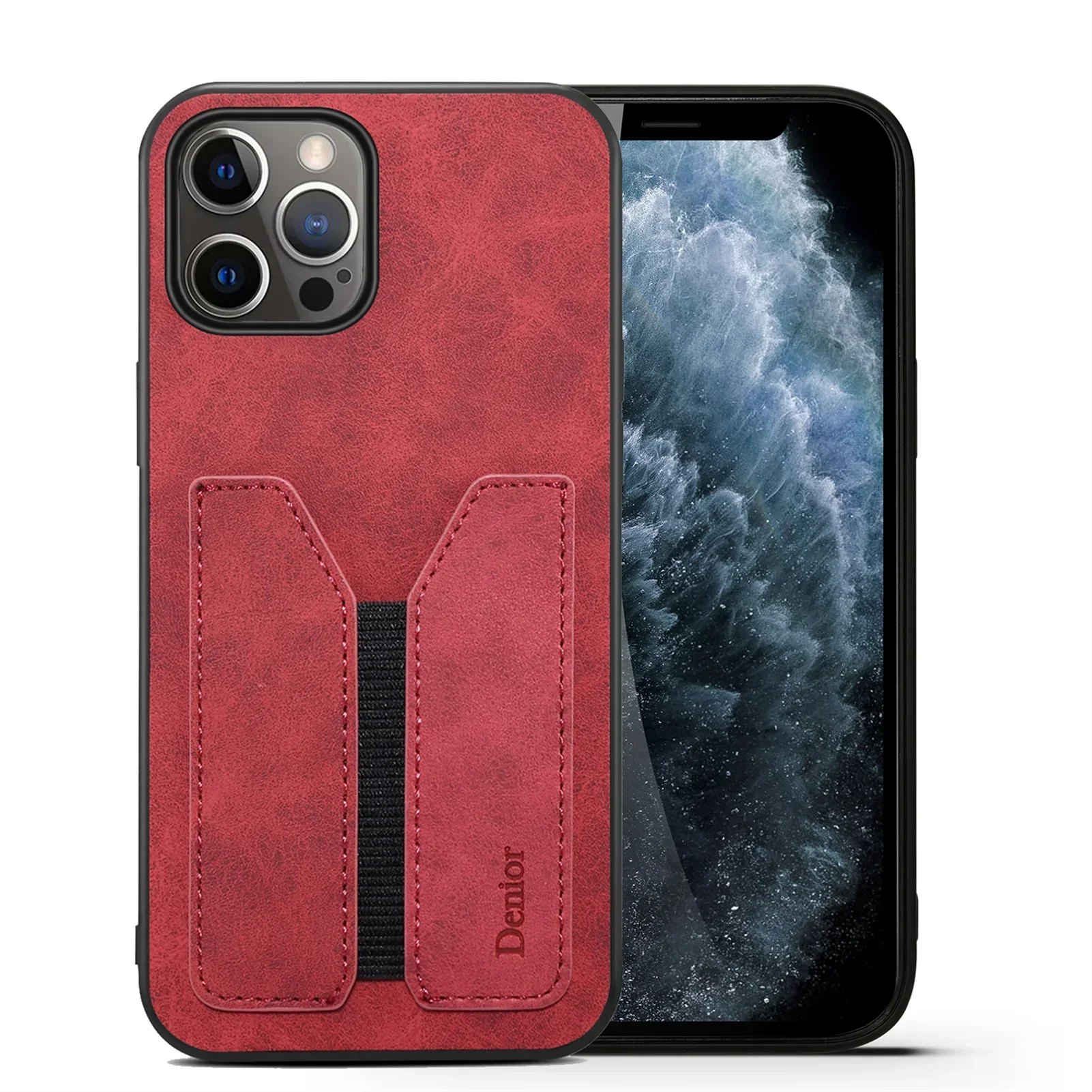 Sleek Leather Card Pocket Wallet Phone Case with Back Cover Design