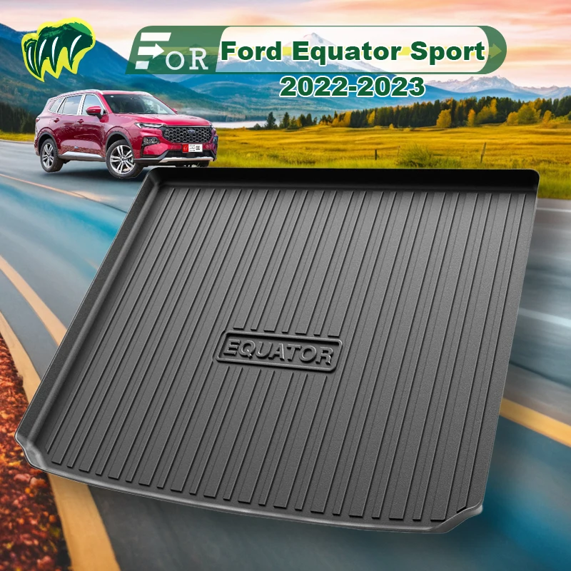 

For Ford Equator Sport 2022-2023 TPE Custom Fit Car Trunk Mat All Season Black Cargo Mat 3D Shaped Laser Measured Trunk Liners
