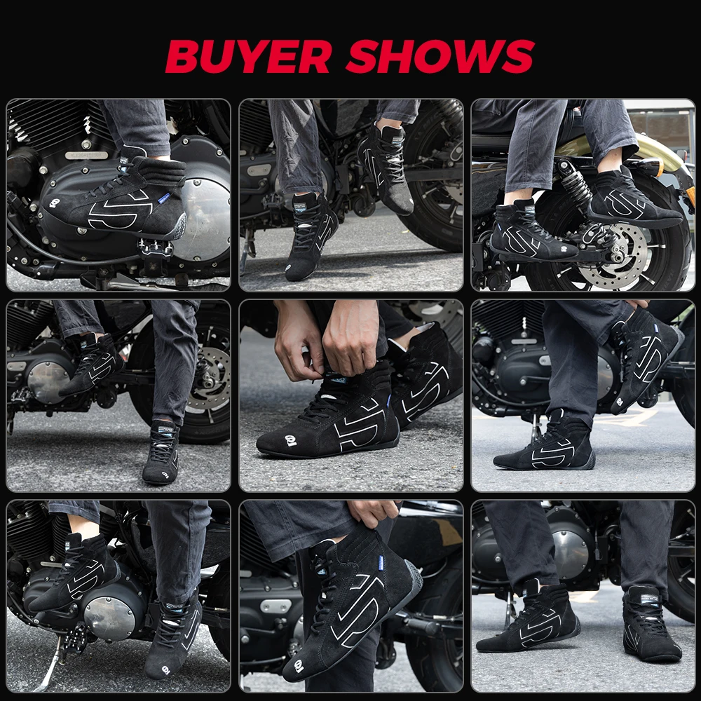 Motorcycle Karting Car Shoes Boots Men Motocross Unisex Racing Sport Club Exercise Sneaker Professional Fluff ATV UTV Cowhide