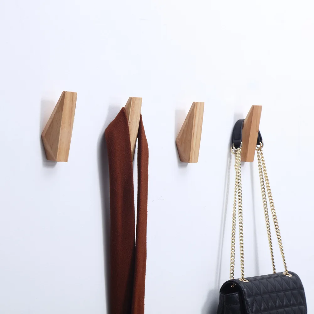 1pc Minimalist Coat Hanger Single Hook Solid Wooden Simple