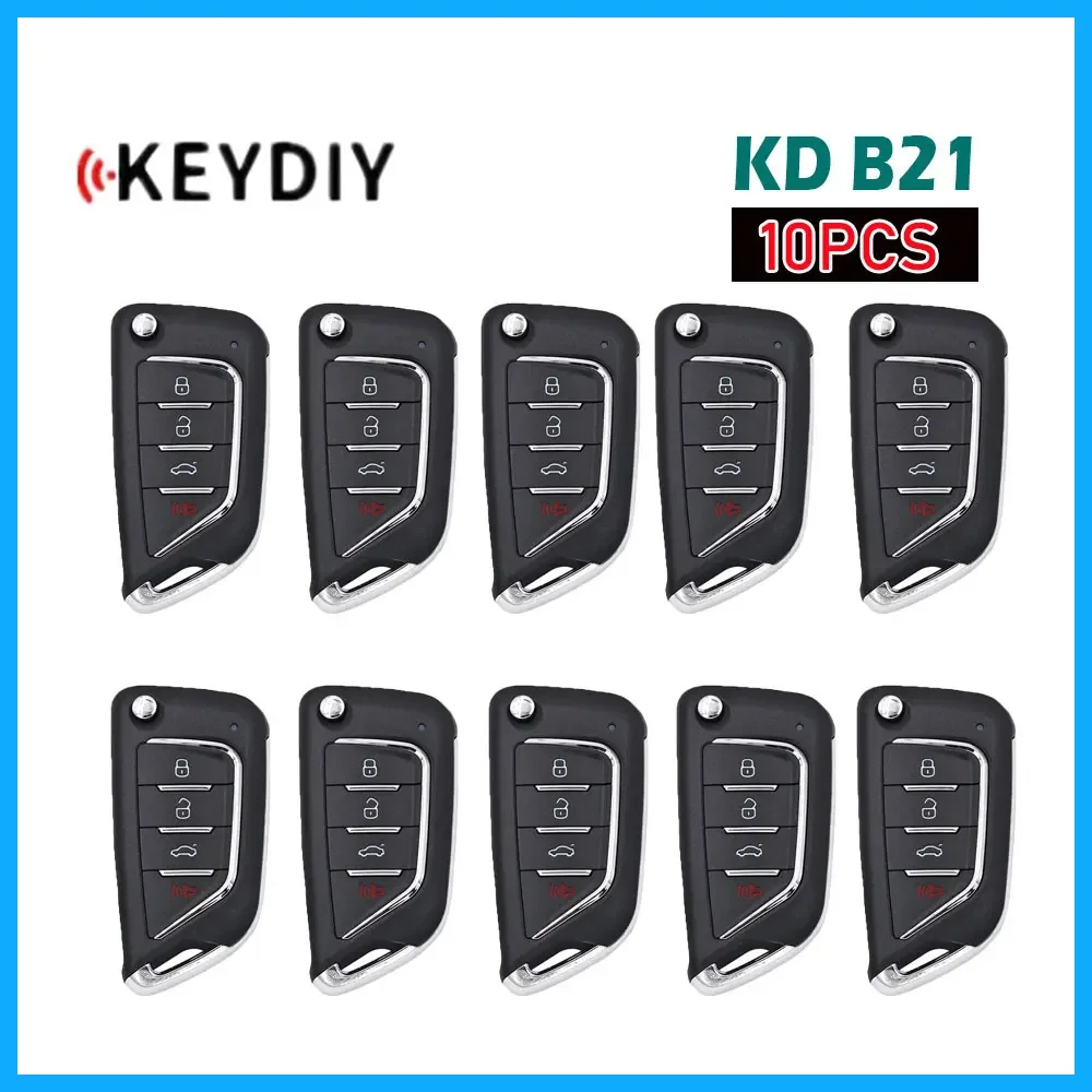 

10pcs KEYDIY KD B21 Universal Remote Key B21 4 Buttons Car Remote Key for KD900 KD900+ URG200 Mini KD KD-X2 English Version