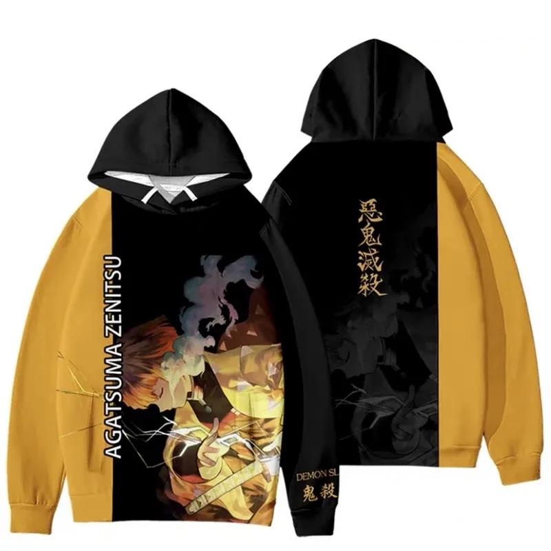 Demon slayer kisatsutai japan anime 3d hoodies sweater cosplay men women long sleeve hoodie harajuku pullover hoodie 4xl